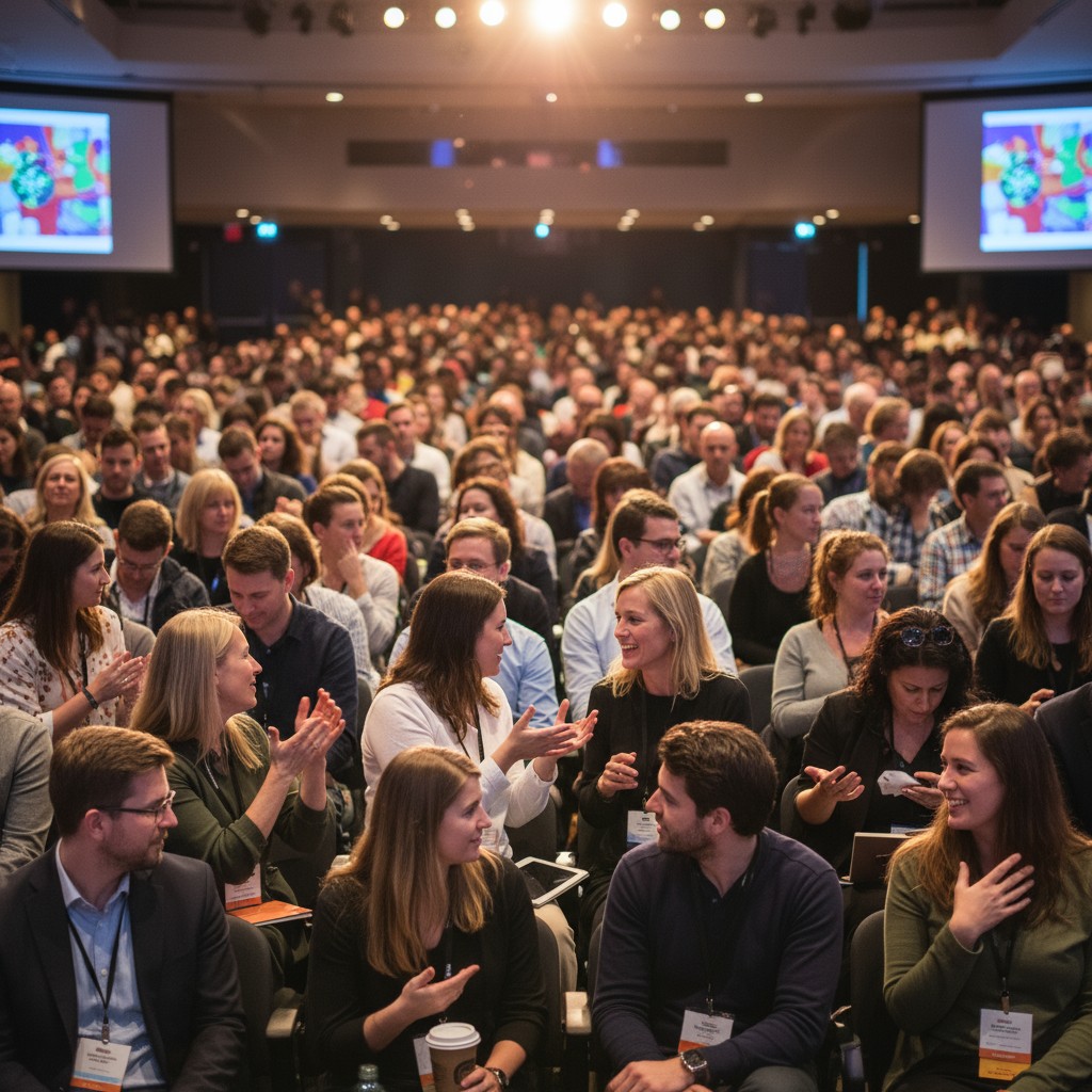 Author speaking to a live audience