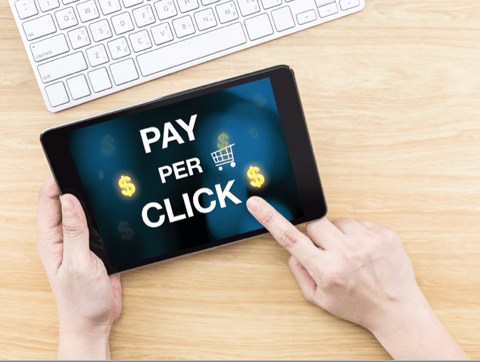 Pay per click ads on search results page