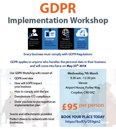 GDPR Implementation Workshop - 7th March