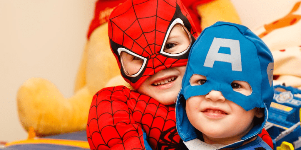 Understanding Imposter Syndrome & 7 Strategies To Deal With It Blog header photos of kids as superheroes- https://globaldotmedia.com