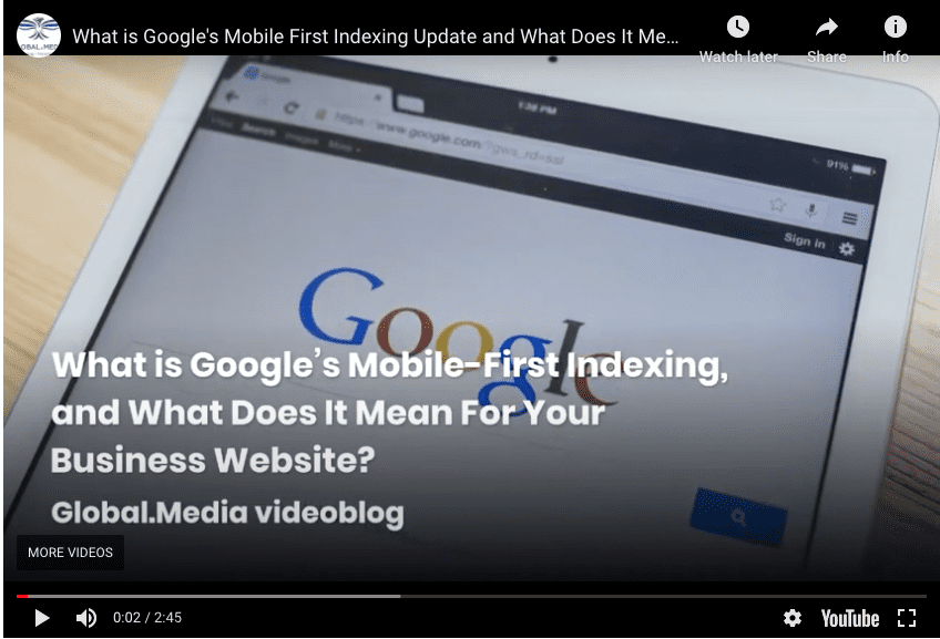 What is Google's mobile-first update and what does it mean for your business videoblog